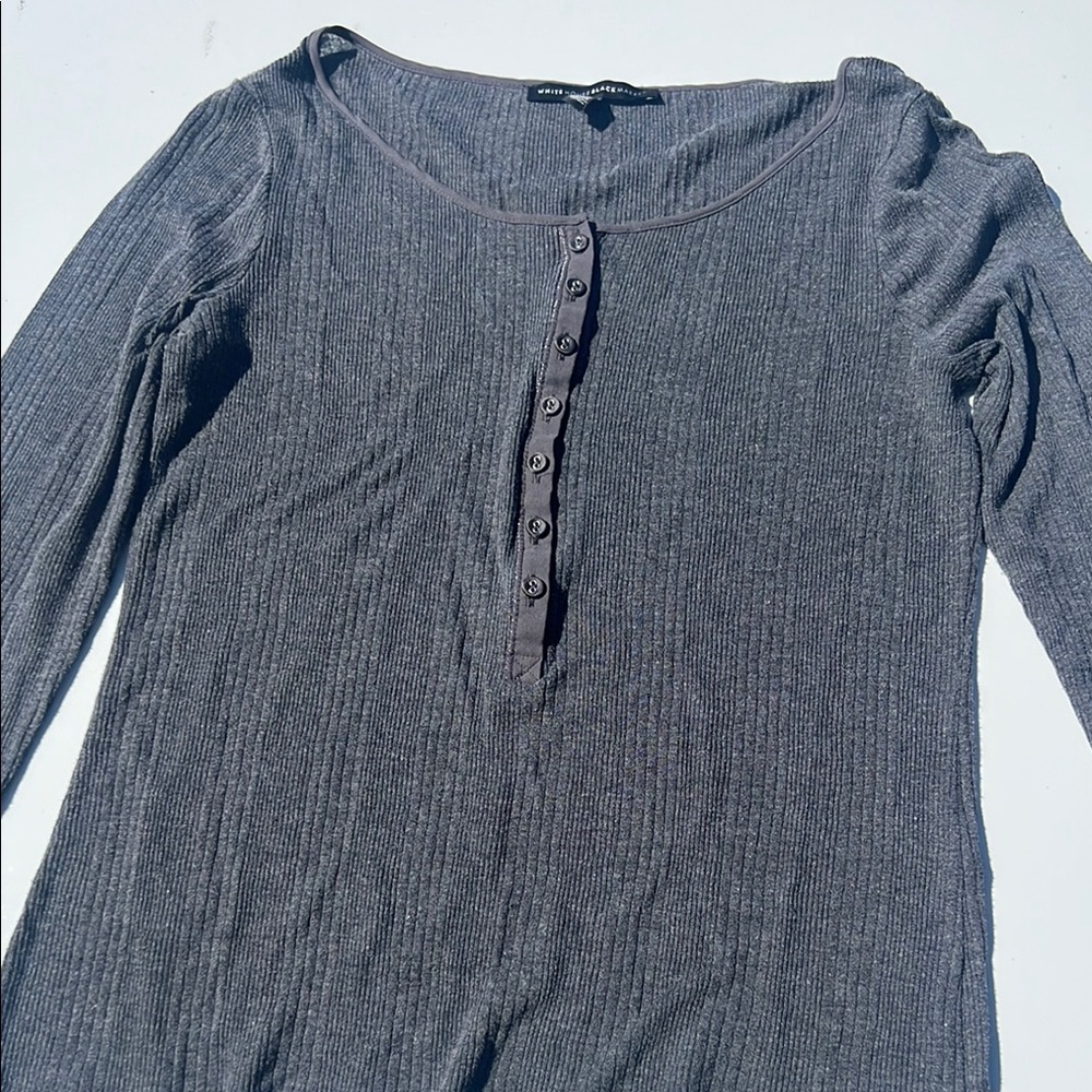 Women's Gray Long Sleeve Top White House Black Market